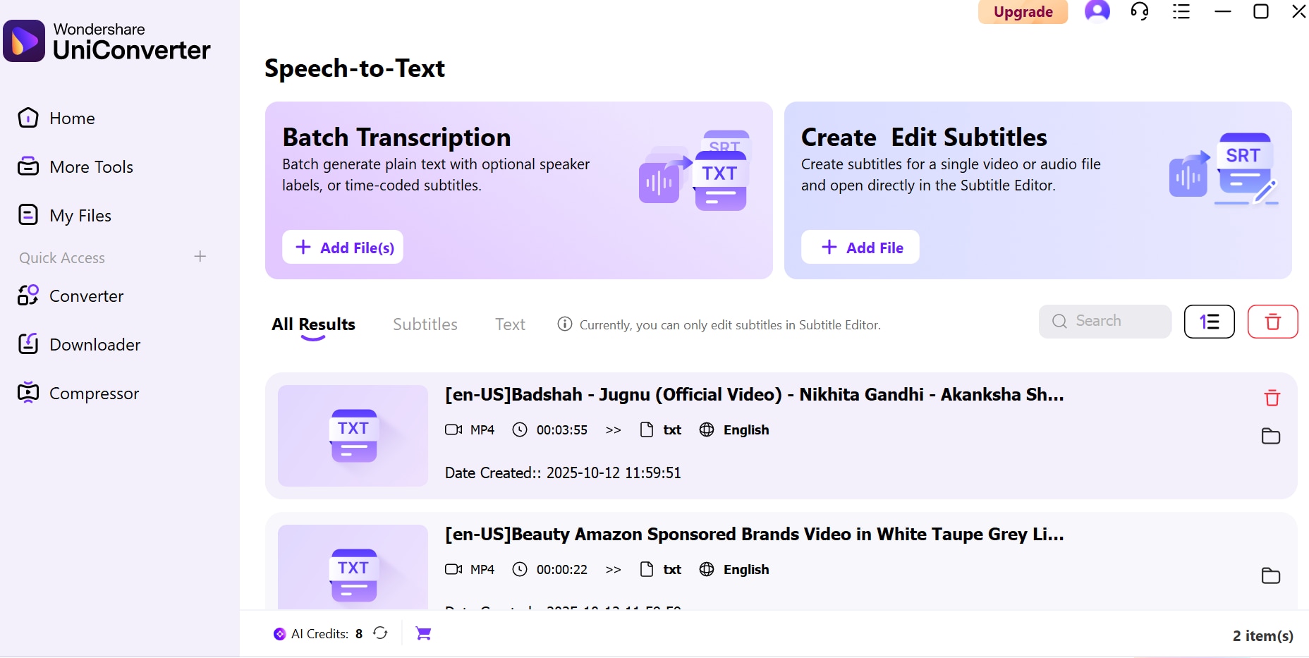 Access speech to text